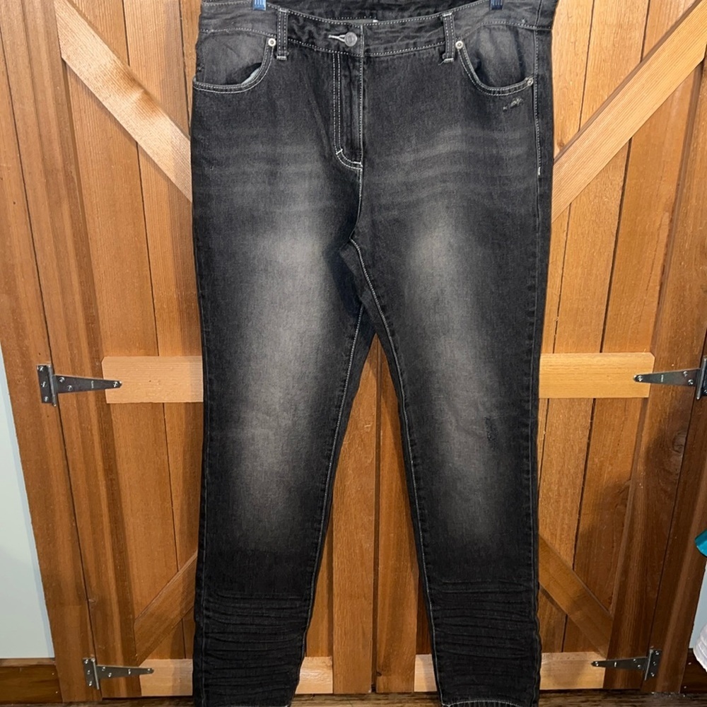 Jeanology Black Distressed Jeans 10 Long